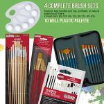 U.S. Art Supply 133-Piece Artist Painting Kit - Aluminum & Wood Easel, 24 Each (Acrylic, Oil, Watercolor Paints), 8 Canvases, 44 Brushes, 4 Paint & Sketch Pads - Painting Kits for Adults, Gift Set