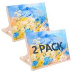 2 Pack Easel for Painting, Tabletop Easel Stand, Adjustable Angle Wooden Art Easel for Canvas Painting, iPad, Book Display, Artwork Holder - 13 x 9 Inches