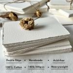 Deckle Edge Watercolor Paper, 100% Cotton, 140 LB, 300 GSM, 4x6”, 30 Sheets Mixed Media Paper for Dry & Wet Technique, Acid Free, tumuarta Blank Cards is Perfect for Greeting Cards & Thank You Notes