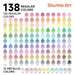 Shuttle Art 138 Colored Pencils for Adults, Soft Core Coloring Pencils Set with 1 Coloring Book,1 Sketch Pad, 4 Sharpener, 2 Pencil Extender, Perfect for Artists Kids Adults, Drawing