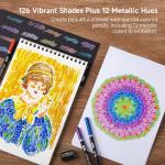 Shuttle Art 138 Colored Pencils for Adults, Soft Core Coloring Pencils Set with 1 Coloring Book,1 Sketch Pad, 4 Sharpener, 2 Pencil Extender, Perfect for Artists Kids Adults, Drawing