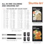 Shuttle Art 138 Colored Pencils for Adults, Soft Core Coloring Pencils Set with 1 Coloring Book,1 Sketch Pad, 4 Sharpener, 2 Pencil Extender, Perfect for Artists Kids Adults, Drawing