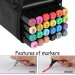 Dabo&Shobo 24 Colors Drawing Markers, Dual Tip Art Markers, Coloring Marker For Adult Sketching And Coloring