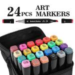 Dabo&Shobo 24 Colors Drawing Markers, Dual Tip Art Markers, Coloring Marker For Adult Sketching And Coloring