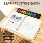 Watercolor Workbook for Beginners - Complete Watercolor Painting Kit with 12 Color Paint Set & Brush | Step-by-Step Art Book for Adults, Hobby Gift for Friends