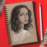 PANDAFLY Professional Colored Charcoal Pencils Drawing Set, Skin Tone Colored Pencils, Pastel Chalk Pencils for Sketching, Shading, Coloring, Layering & Blending, 24 Colors