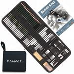KALOUR 54-Pack Sketch Drawing Pencils Kit with Sketchbook,Include Graphite,Charcoal Pencils and Artists Tools,Pro Art Drawing Supplies for Adults Beginners,ideal for Sketching Shading