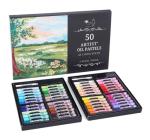 Oil Pastels Set (48 Colors) - Easy to Blend Oil Crayons for Artist w/ 2 Bonus White Sticks - Beeswax Pastel Sticks - Oil Pastel Crayons for Kids for Color Mixing, Stippling, Sgraffito, & More