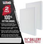 U.S. Art Supply X-Large Stretched Canvas for Painting 30x48 inch Gallery Depth 1-1/2" Thick, 2-Pack - 12oz Acrylic Gesso Triple Primed, Professional Artist Quality, 100% Cotton - Oil, Pouring Paint