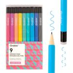 Grabie Erasable Gel Pens, 9 Colors Erasable Pens, Make Mistakes Disappear Colored Pens, Assorted Color Inks for Drawing Writing Planner,Gel Pens for Coloring