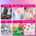 24 Packs 20cm Stretched Canvases for Painting, Various Shapes Square, Plum Blossom, Heart Shape, Circular, Butterfly, Hexagonal, Primed Blank Canvas for Oil, Acrylic Paint & Other Painting Media