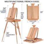 196Pcs Deluxe Artist Painting Set with French Easel, 48 Colors Acrylic & Oil Paints, 24 Colors Watercolor Paints, Art Paint Supplies for Artists, Beginner & Adults