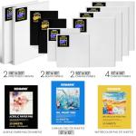 196Pcs Deluxe Artist Painting Set with French Easel, 48 Colors Acrylic & Oil Paints, 24 Colors Watercolor Paints, Art Paint Supplies for Artists, Beginner & Adults