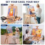 196Pcs Deluxe Artist Painting Set with French Easel, 48 Colors Acrylic & Oil Paints, 24 Colors Watercolor Paints, Art Paint Supplies for Artists, Beginner & Adults