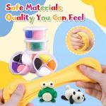 Air Dry Clay Kits - Modeling Clay for Kids, Ultra Light & Soft, Safe & Non-Toxic, 12 Box DlY Air Dry Clays Kit with Sculpting Tools Tutorials,Art Crafts Toys Gifts for Boys Girls (B-Animal Kingdom)