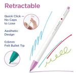 Zebra Pen CLiCKART Retractable Felt Tip Pen, Assorted Ink Colors, 0.6mm Fine Point, Moisture Absorbing to Prevent Drying Out, Ideal for Giftable Art Supplies and Teacher Gifts, 12-Pack (69012)