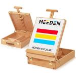 MEEDEN Extra-Large Tabletop Easel, Solid Beech Wood Table Top Easels for Painting Canvas, Sketchbox Easel, Table Art Easel for Adults & Artist, Art Supplies Storage Box,Hold Canvas Up to 28"
