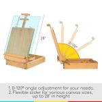 MEEDEN Extra-Large Tabletop Easel, Solid Beech Wood Table Top Easels for Painting Canvas, Sketchbox Easel, Table Art Easel for Adults & Artist, Art Supplies Storage Box,Hold Canvas Up to 28"
