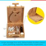 MEEDEN Extra-Large Tabletop Easel, Solid Beech Wood Table Top Easels for Painting Canvas, Sketchbox Easel, Table Art Easel for Adults & Artist, Art Supplies Storage Box,Hold Canvas Up to 28"