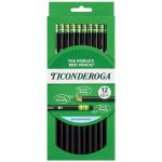 Ticonderoga Wood-Cased Pencils, Unsharpened, #2 HB Soft, Black, 12 Count