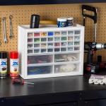 IRIS USA Screw Tool Organizer Small Parts Cabinet Chest, 36-Drawer Hardware Electronics Nuts Bolts Storage Drawers Organization Toolbox Garage Craft Business Teacher Beads Scrapbook Art Hobby - White