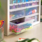 IRIS USA Screw Tool Organizer Small Parts Cabinet Chest, 36-Drawer Hardware Electronics Nuts Bolts Storage Drawers Organization Toolbox Garage Craft Business Teacher Beads Scrapbook Art Hobby - White