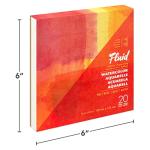 Fluid Watercolor Paper Fold Over Pad, 6 x 6 inches, 20 Sheets, 140 lb (300 GSM) Cold Press for Artist Painting and Wet Media