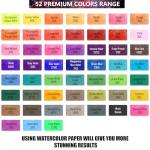 60 Watercolor Pens Set Includes 52 Vivid Colors, Real Brush Tips Paint Markers Set with 4 Blender Pens, Watercolor Pad and Coloring Pad, Art Supplies Gifts for Beginners Young Artists and Adults