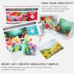 60 Watercolor Pens Set Includes 52 Vivid Colors, Real Brush Tips Paint Markers Set with 4 Blender Pens, Watercolor Pad and Coloring Pad, Art Supplies Gifts for Beginners Young Artists and Adults