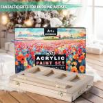 Wooden Tabletop Art Easel Set for Painting, 54 Pieces Starter Acrylic Paint Set with 24 Colors Acrylic Paints, Canvases, Sketch Pads, Brushes and Palette for Beginners Young Artists and Adults