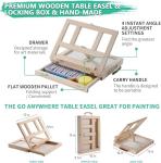 Wooden Tabletop Art Easel Set for Painting, 54 Pieces Starter Acrylic Paint Set with 24 Colors Acrylic Paints, Canvases, Sketch Pads, Brushes and Palette for Beginners Young Artists and Adults
