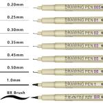 Micro Fineliner Drawing Pens 20 Set(12 Colored & 8 Black) Artist Art Supplies Adult Waterproof Watercolor Fine Line Marker Archival Ink Micron Sketch Outline Manga Anime Gift Sketching Zentangle Stuff