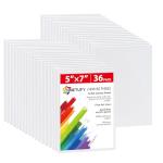 Simetufy 36 Pack 5 x 7 Inch Canvas Boards Small Painting Canvas for Kids, Blank Canvas Panels Gesso Primed Acid-Free 100% Cotton for Acrylics Oil Watercolor Tempera Paints