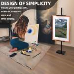 Adjustable Tabletop Easel Stand for Picture Frames & Canvas - All-Metal Display Easel with 28" Height, Table Top Frame Holder for Artwork, Photo Stand, Metal Easels for Table Display (Black) (Black)