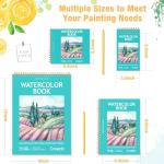 Creazic Small Watercolor Sketchbook, 3.5" x5.5”(140lb/300g), Spiral Bound with Tear Line. Artist Water Color Paper, Portable Travel Notebook for Watercolor or Quick Sketch - Ideal for Kids & Adults