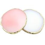 2Pcs Resin Nail Art Palette,Nail Polish Palette,Gold Edge Nails Holder Display Board,Cosmetic Mixing Tools for Nails Art(White,Pink)
