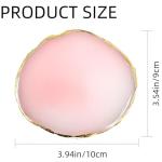 2Pcs Resin Nail Art Palette,Nail Polish Palette,Gold Edge Nails Holder Display Board,Cosmetic Mixing Tools for Nails Art(White,Pink)