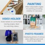 Falling in Art Basic H-Frame Tabletop Easel, Adjustable Beechwood Desktop Easel, Portable Painting Easel Stand for Beginners and Artists, Holding Canvas up to 12" High