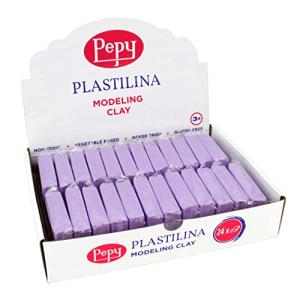 Pepy Plastilina Reusable and Non-Drying Modeling Clay; Set of 24 Bars, 1.4 Ounce Each, Perfect for Arts and Crafts Projects, Purple