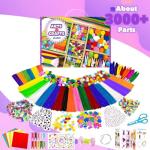 VLUSSO 3000Pcs DIY Arts and Crafts Supplies Kit for Kids - Kids Craft Kits Art Supplies Material Set with Pipe Cleaner All in 1 Crafts Activity Gifts Toys for Girls Boys Age 4-6, 6-8, 8-12 Years