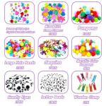 VLUSSO 3000Pcs DIY Arts and Crafts Supplies Kit for Kids - Kids Craft Kits Art Supplies Material Set with Pipe Cleaner All in 1 Crafts Activity Gifts Toys for Girls Boys Age 4-6, 6-8, 8-12 Years