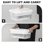 CraftGenes Craft Storage Box with Removable Tray, 20 QT Clear Plastic Organizer with Lids, White Playdoh Storage Containers for Crafts Supplies, Tools, Puzzles