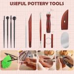 12PCS Pottery Tools Kit, Polymer Clay Tools Set for Sculpting, Air Dry Clay Tools, Ceramic Tools for Carving, Modeling, Molding, Shaping, Dotting, Trimming, Arts Crafts Supplies, Adults, Beginners