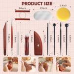 12PCS Pottery Tools Kit, Polymer Clay Tools Set for Sculpting, Air Dry Clay Tools, Ceramic Tools for Carving, Modeling, Molding, Shaping, Dotting, Trimming, Arts Crafts Supplies, Adults, Beginners