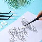 4PCS Paper Art Blending Blenders Stumps, Sketch Trimmer Erase Sponge Wiper, Blending Stumps for Drawing, Sketch Drawing Tools for Highlighting, Shadowing (2 Head Types, 40 Replacement Sponge-Wipes)