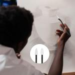 4PCS Paper Art Blending Blenders Stumps, Sketch Trimmer Erase Sponge Wiper, Blending Stumps for Drawing, Sketch Drawing Tools for Highlighting, Shadowing (2 Head Types, 40 Replacement Sponge-Wipes)