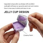 HIMI Deluxe 18 Colors Jelly Gouache Paint Gift Set – Complete Art Kit with Pad, Spray, Palette, Brushes, Painting Knife, Foldable Bucket & Refills for Beginners, Students & Artists (Purple)