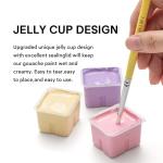 HIMI Deluxe 18 Colors Jelly Gouache Paint Gift Set – Complete Art Kit with Pad, Spray, Palette, Brushes, Painting Knife, Foldable Bucket & Refills for Beginners, Students & Artists (Purple)