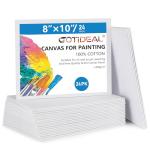 GOTIDEAL Canvas Boards for Painting, 8x10 inch Set of 24, Gesso Primed White Canvases for Painting - 100% Cotton Art Supplies Canvas for Acrylic Paint, Pouring, Oil Paint