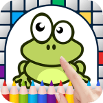 Frogs Color by Number - Free Pixel Art Game - Coloring Book Pages - Happy, Creative & Relaxing - Paint & Crayon Palette - Zoom in & Tap to Color - Share Creations with Friends!